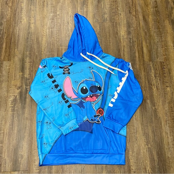 Blue Stitch‎ Hoodie “ Ohana means family” Size Medium - Picture 12 of 15